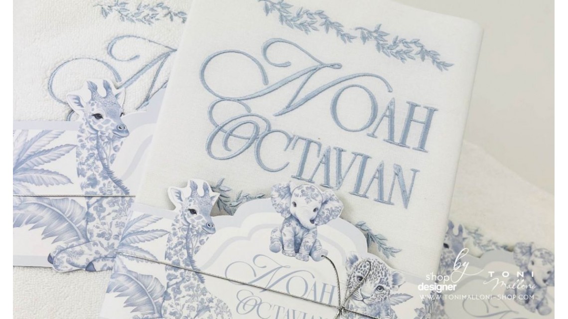 Trusou botez Safari Bleu personalizat băiat – tematică jungle elegantă 14